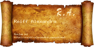 Reiff Alexandra névjegykártya